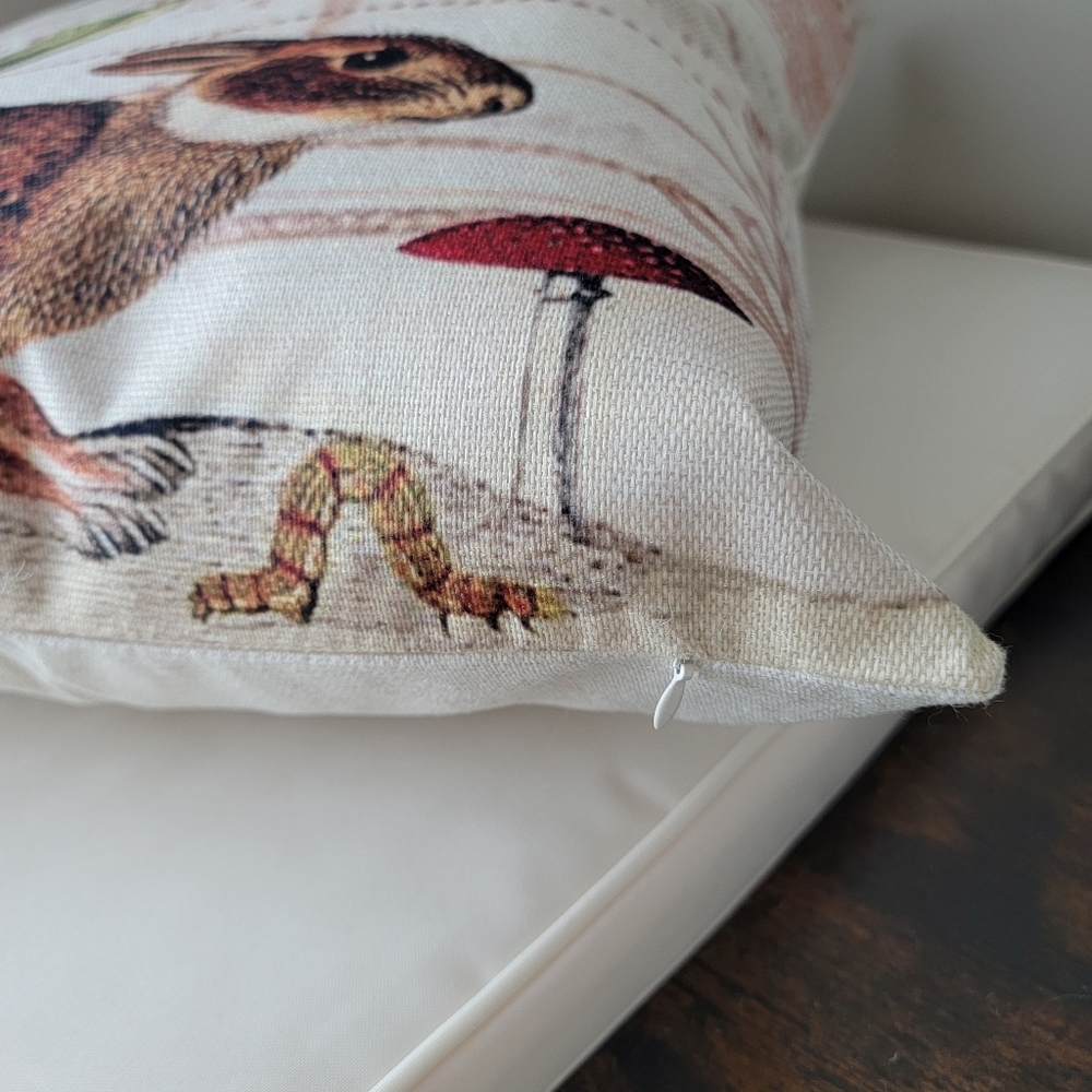 Decor Rabbit Design Floral Rabbit Decorative Pillow cover - Picture 4 of 4